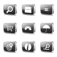 SEO Internet Sign Square Vector Black Icon Design Set 10 N3
