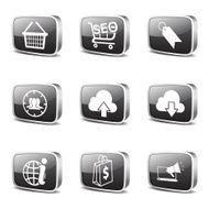 SEO Internet Sign Square Vector Black Icon Design Set 7 N3