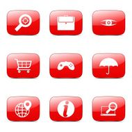 SEO Internet Sign Square Vector Red Icon Design Set 10 N3