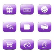Shopping Sign Square Vector Violet Icon Design Set 2 N4
