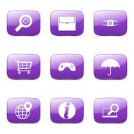 SEO Internet Sign Square Vector Violet Icon Design Set 10 N4