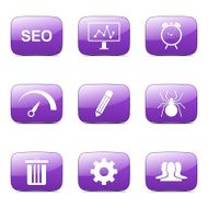 SEO Internet Sign Square Vector Violet Icon Design Set 8 N4