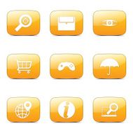 SEO Internet Sign Square Vector Yellow Icon Design Set 10 N4