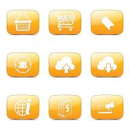 SEO Internet Sign Square Vector Yellow Icon Design Set 7 N3