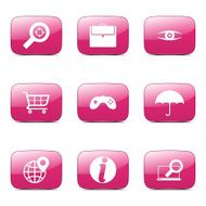 SEO Internet Sign Square Vector Pink Icon Design Set 10 N4