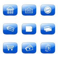 Shopping Sign Square Vector Blue Icon Design Set 2 N3