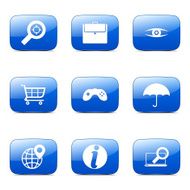 SEO Internet Sign Square Vector Blue Icon Design Set 10 N4
