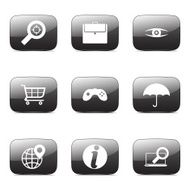 SEO Internet Sign Square Vector Black Icon Design Set 10 N4