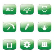 SEO Internet Sign Square Vector Green Icon Design Set 8 N4