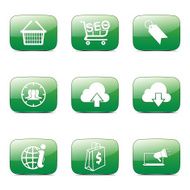SEO Internet Sign Square Vector Green Icon Design Set 7 N4
