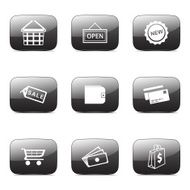 Shopping Sign Square Vector Black Button Icon Design Set 2 N4