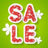 Spring sale message on green