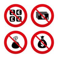 Currency exchange icon Cash money bag wallet N9