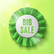 Big sale realistic green fabric award ribbon