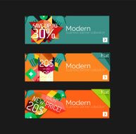 Set of banners with stickers labels and elements for sale N7