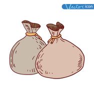 Bank icon money hand drawn illustration