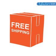 Free shipping box icon Vector illustration N14