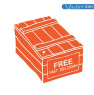 Free shipping box icon Vector illustration N17
