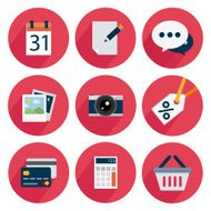 Set icons flat design for business N2