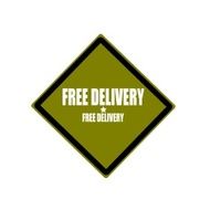 Free delivery white stamp text on green background