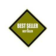 Best seller white stamp text on green background