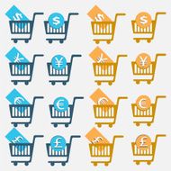 Shopping cart icon set N5