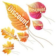 Set with autumn sale tags EPS 10