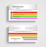 Modern business card with colored stripes template