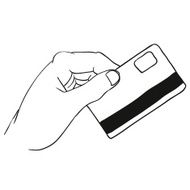 credit card in hand vector