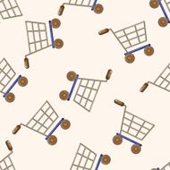 shopping cart cartoon seamless pattern background N2