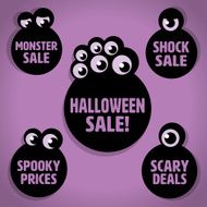Scary Little Eyeball Monster Halloween Sale Icons