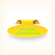 Realistic curved ribbon icon sale summer Vector illustration N2