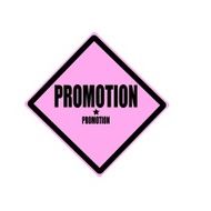 Promotion black stamp text on pink background