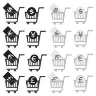 Shopping cart icon set N6