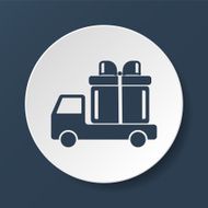 truck with a gift vector icon N3