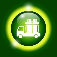 truck with a gift vector icon N4