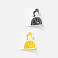 realistic design element saleswoman N10