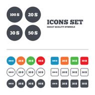 Money in Dollars icons Hundred fifty USD N5