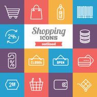 Set of flat shopping icons N3