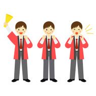 Male salesclerk wearing &rdquo;happi&rdquo;