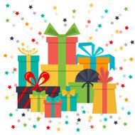 greeting card Mountain holiday gifts Flat design