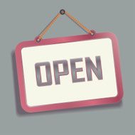 Open hanging Sign on the Wall