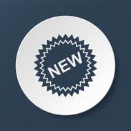Flat New label icon vector illustration N5