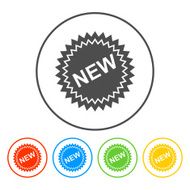 Flat New label icon vector illustration N6