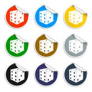 Set of blank stickers Casino game symbol Vector illustration