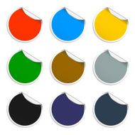 Set of blank stickers Promotional labels Vector illustration