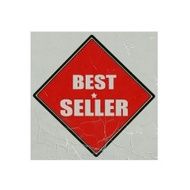 Best seller white stamp text on red background