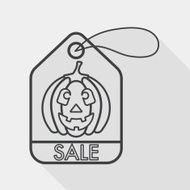 Halloween SALE flat icon with long shadow line
