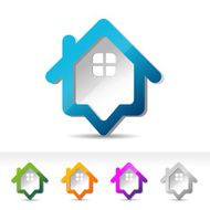 Vector Colorful house pointer Icon