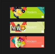 Set of banners with stickers labels and elements for sale N12